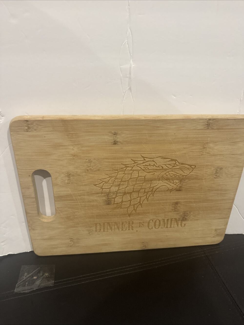 Game of Thrones Stark Bamboo Cutting Board Dinner Is Coming 13x10 Inches
